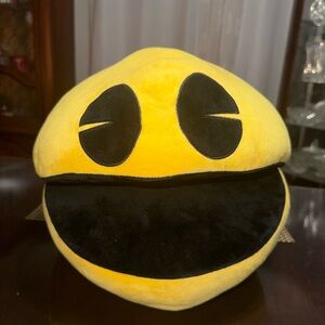 Yellow Pac-Man Style Plush Cushion 14”